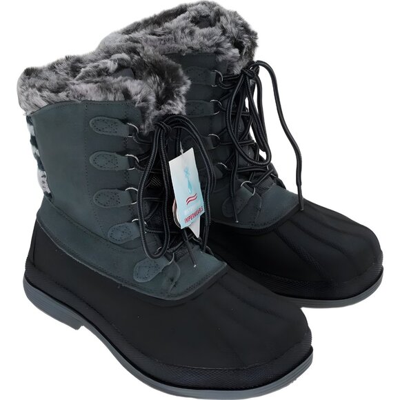 Propet Lumi Tall Lace Snow Boot - Grey Women's US 6 - Picture 4 of 6